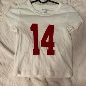 Brandy Melville Cream Tee with Red 14